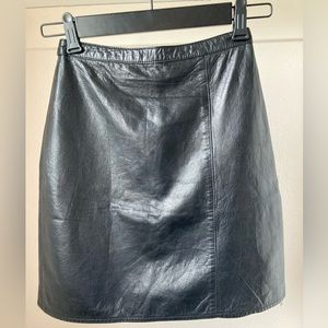 Tannery West Black Leather Skirt Size 4